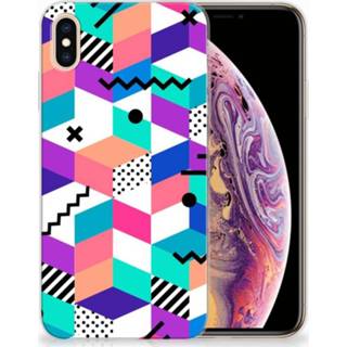 👉 XS Apple iPhone Max TPU Hoesje Design Blocks Colorful 8718894618998