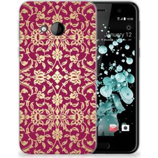 👉 Roze HTC U Play TPU Hoesje Design Barok Pink 8718894627433