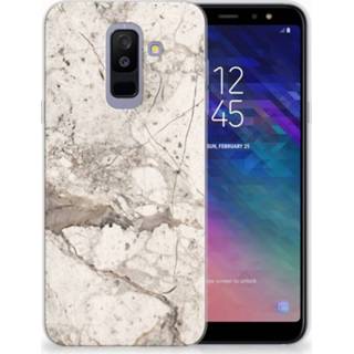 👉 Beige marmer Samsung Galaxy A6 Plus (2018) TPU Hoesje Design 8718894634899
