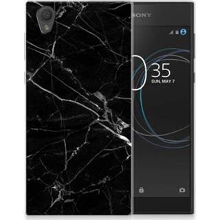 Zwart marmer Sony Xperia L1 Uniek TPU Hoesje 8718894640135