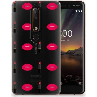 👉 Lippenstift Nokia 6 (2018) TPU Hoesje Design Lipstick Kiss 8718894643488