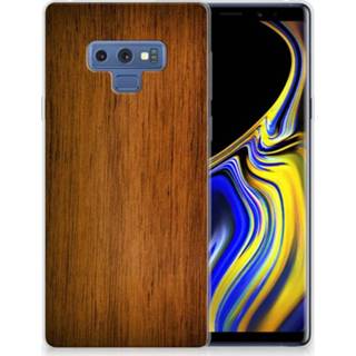 👉 Hout Samsung Galaxy Note 9 Uniek TPU Hoesje Donker 8718894646182