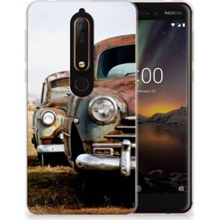 👉 Nokia 6 (2018) Uniek TPU Hoesje Vintage Auto 8718894661970