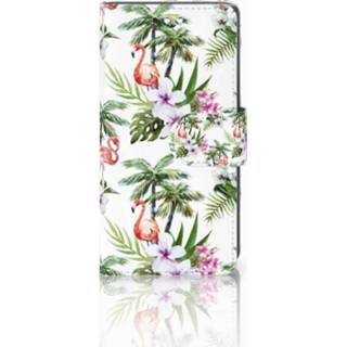 👉 Sony Xperia XZ1 Compact Boekhoesje Design Flamingo Palms 8718894671320