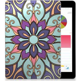 👉 Tablethoes purper Apple iPad 9.7 2018 | 2017 Tablethoesje Design Purple Flower 8718894693766