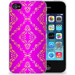 👉 Roze Apple iPhone 4 | 4s Uniek TPU Hoesje Barok 8718894821084