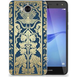 Huawei Y5 2017 | Y6 Uniek TPU Hoesje Golden Flowers 8718894863138