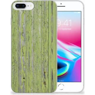 👉 Donkergroen Apple iPhone 7 Plus | 8 TPU Hoesje Design Green Wood 8718894868317