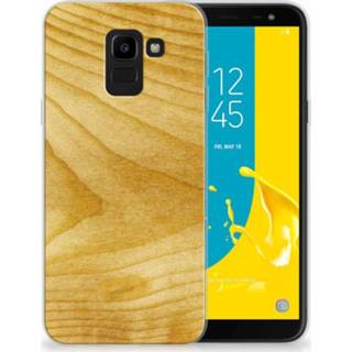 👉 Hout Samsung Galaxy J6 2018 Uniek TPU Hoesje Licht 8718894873090