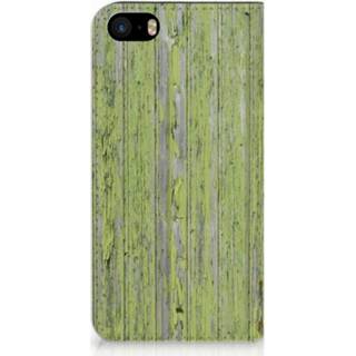 Standcase donkergroen IPhone SE|5S|5 Hoesje Design Green Wood 8718894877753