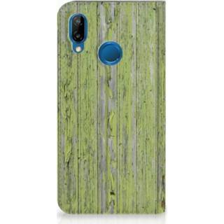 👉 Standcase donkergroen Huawei P20 Lite Hoesje Design Green Wood 8718894886502