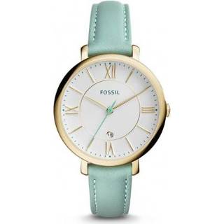 👉 Horlogeband turkoois leder leather Fossil ES3987 Jacqueline Turquoise 14mm + standaard stiksel 8719217130937