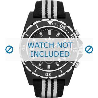 👉 Horlogeband zwart textiel Adidas ADH2664 24mm + standaard stiksel 8719217110632