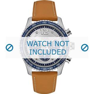 👉 Horlogeband bruin wit leder Guess W0970G1 Mens Fleet 22mm + stiksel 8719217110571