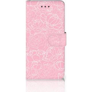 👉 Wit Apple iPhone 6 Plus | 6s Boekhoesje Design White Flowers 8718894949443
