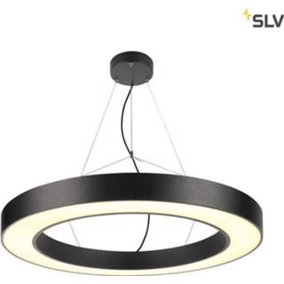👉 Hang lamp aluminium binnenverlichting rond plafond zwart SLV Medo Ring 90 hanglamp