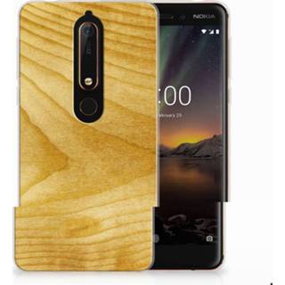 👉 Hout Nokia 6 (2018) Uniek TPU Hoesje Licht 8718894963685