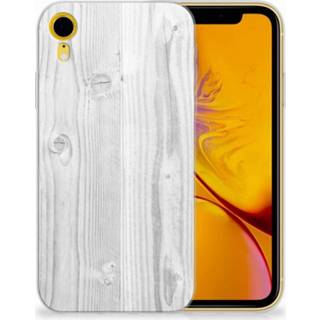 👉 Wit Apple iPhone Xr TPU Hoesje Design White Wood 8718894964293