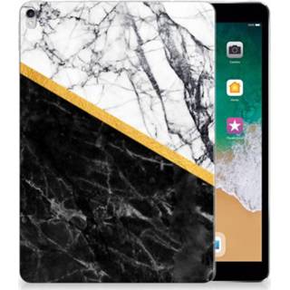 👉 Tablethoes wit zwart Apple iPad Pro 10.5 Uniek Tablethoesje Marble White Black 8718894964774