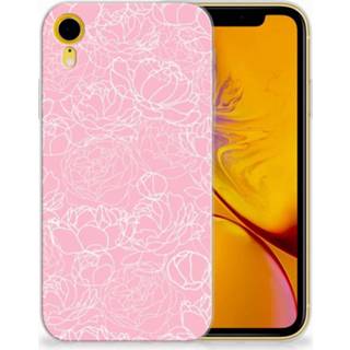 👉 Wit Apple iPhone Xr TPU Hoesje Design White Flowers 8718894968451