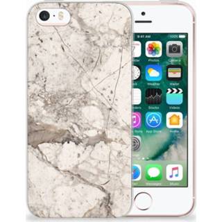 👉 Beige marmer Apple iPhone SE | 5S TPU Hoesje Design 8718894971857