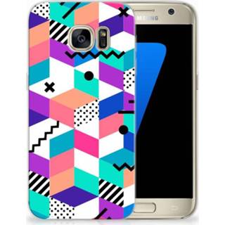 👉 Samsung Galaxy S7 TPU Hoesje Design Blocks Colorful 8718894996607