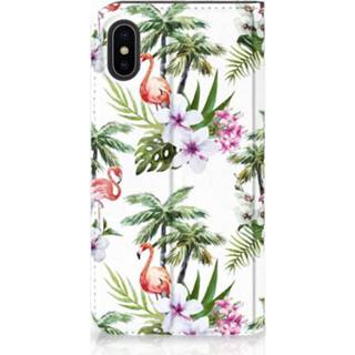 👉 Standcase x XS Apple iPhone | Hoesje Design Flamingo Palms 8718894999875