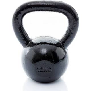 👉 Muscle Power Gietijzeren Kettlebell - Zwart - 12 kg