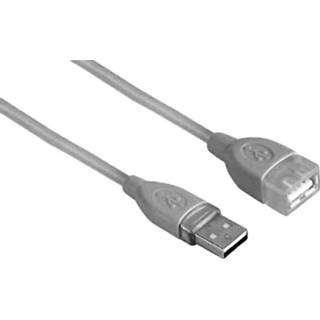 👉 Grijs USB 2.0 Verlengkabel Hama [1x USB-A stekker - 1x bus A] 1.8 m 4007249450272