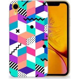 👉 Apple iPhone Xr TPU Hoesje Design Blocks Colorful 8718894776711