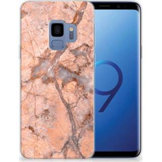 👉 Oranje marmer Samsung Galaxy S9 TPU Hoesje Design 8718894790847