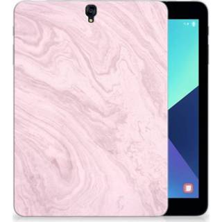 👉 Tablethoes roze Samsung Galaxy Tab S3 9.7 Tablethoesje Marble Pink 8718894713266