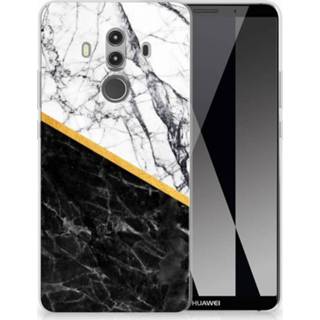 👉 Wit zwart Huawei Mate 10 Pro Uniek TPU Hoesje Marble White Black 8718894753712