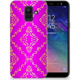 👉 Roze Samsung Galaxy A6 (2018) Uniek TPU Hoesje Barok 8718894765708