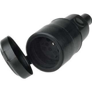 👉 Koppeling zwart rubber Bachmann 919.169 met randaarde 250 V IP44 4016514019427