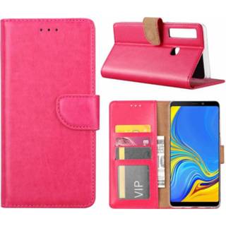 👉 Roze Luxe Lederen Bookcase hoesje voor de Samsung Galaxy A9 2018 - 8719747230916