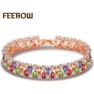 👉 Armband FEEHOW high-end AAA zircon bracelet