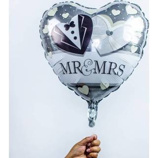 👉 Zwart grijs Ballon MR&MRS