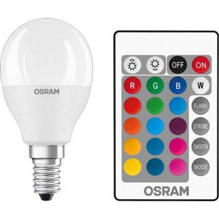 👉 OSRAM LED Energielabel A+ (A++ - E) E14 Kogel 5.5 W = 40 W RGBW (Ã x l) 47 mm x 91 mm Dimbaar, incl. afstandsbediening, Colorchanging 1 stuks