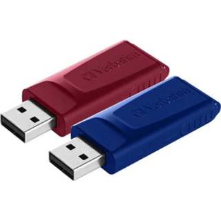 👉 Rood Verbatim Slider USB-stick 32 GB Rood, Blauw 49327 USB 2.0 23942493273