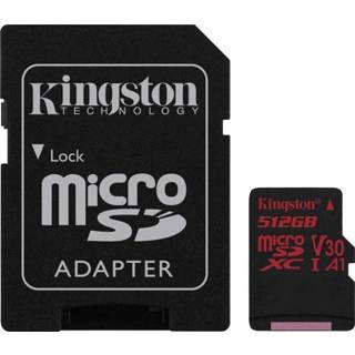 👉 Canvas Kingston React microSDXC-kaart 512 GB Class 10, UHS-I, 3 UHS-I , v30 Video Speed incl. SD-adapter 740617286557