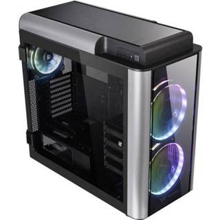 👉 Stoffilter zwart Full Tower PC-behuizing Thermaltake Level 20GT RGB Plus 3 voorgeïnstalleerde LED-ventilators, LCS-compatibel, Zijvenster, 4711246873551