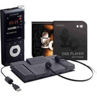 👉 Dicteerapparaat zwart Digitaal Olympus DS-2600 Opnameduur (max.) 56 h incl. 2 GB SD-kaart, spraakherkenningssoftware, tas, voetschakelaar 4046628081089