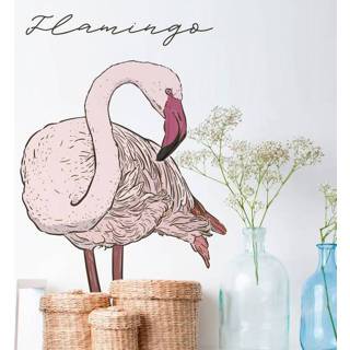 👉 Slaapkamer muursticker nederlands flamingo