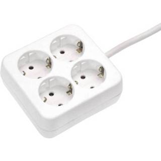 Stekkerdoos wit As - Schwabe 14411 zonder schakelaar Randaarde stekker 4011160144110