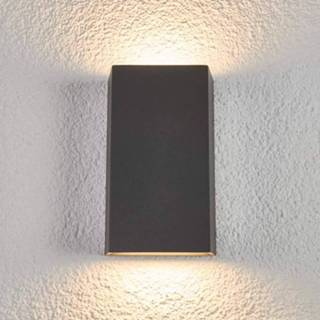 👉 Buitenwandlamp warmwit a+ donkergrijs aluminium Hoekige LED buiten wandlamp Selma