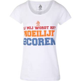 👉 Shirt wit vrouwen KNVB T-shirt Dames Moeilijk Scoren Eigen Naam