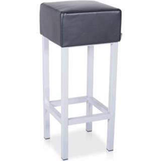 👉 Kruk leder krukken active zilvergrijs metallic zwart Padova - 4-poot onderstel 1458721202620