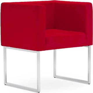 👉 Rood chroom stof active fauteuils slede Ontvangststoel Dallas Sledeframe - 1458721202620