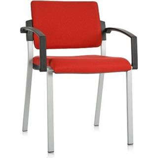 👉 Verg ader stoel metalen stof rood zilvergrijs kantoor active Vergaderstoel Rome - 4-poot onderstel 1458721202620